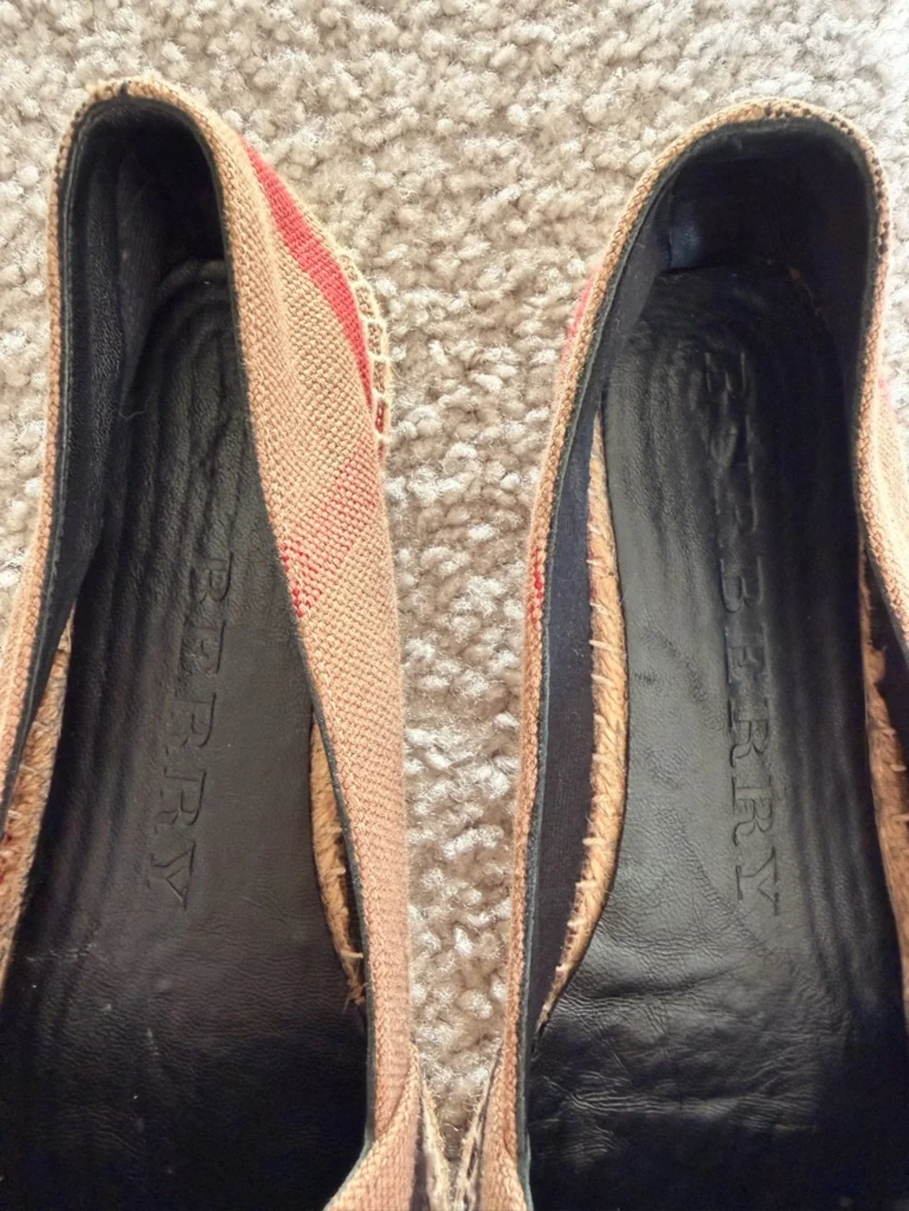 Burberry Beige, Brown & Black Check Canvas Espadrilles
